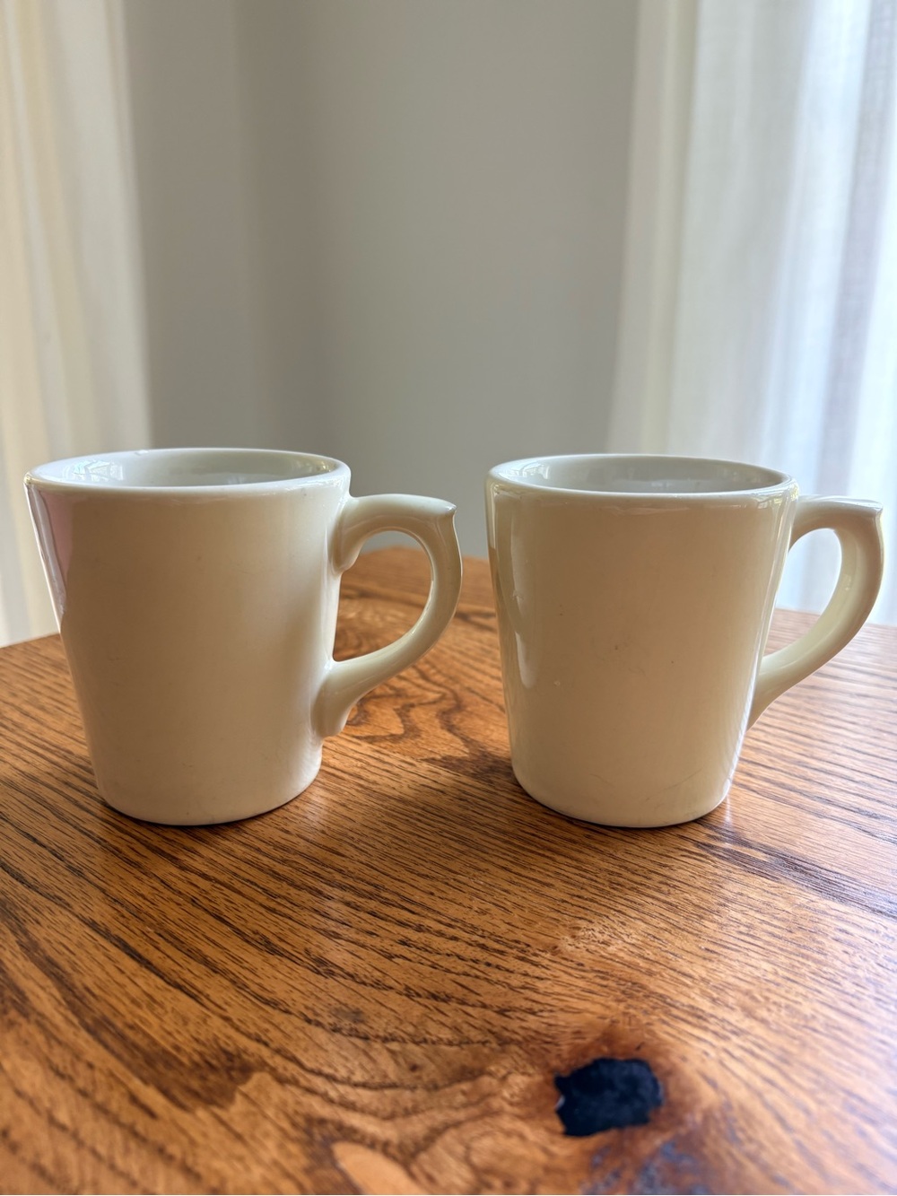 VTG Hall 599 Classic Cream Ceramic Coffee Mugs - Set of 2